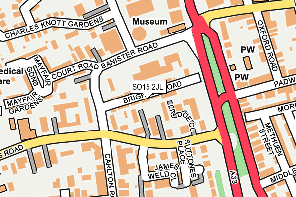 SO15 2JL map - OS OpenMap – Local (Ordnance Survey)