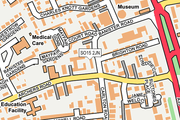 SO15 2JN map - OS OpenMap – Local (Ordnance Survey)