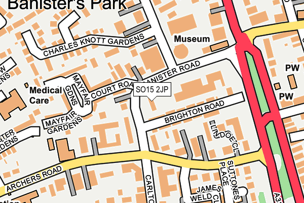 SO15 2JP map - OS OpenMap – Local (Ordnance Survey)