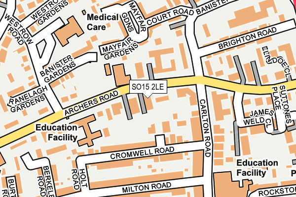 SO15 2LE map - OS OpenMap – Local (Ordnance Survey)