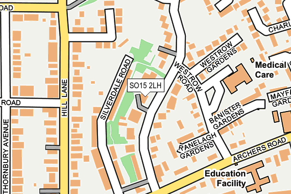 SO15 2LH map - OS OpenMap – Local (Ordnance Survey)