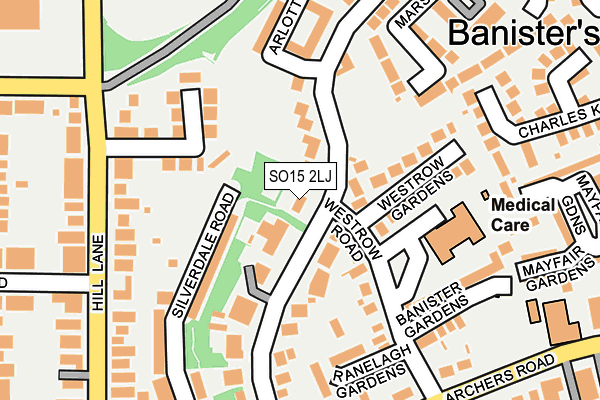 SO15 2LJ map - OS OpenMap – Local (Ordnance Survey)