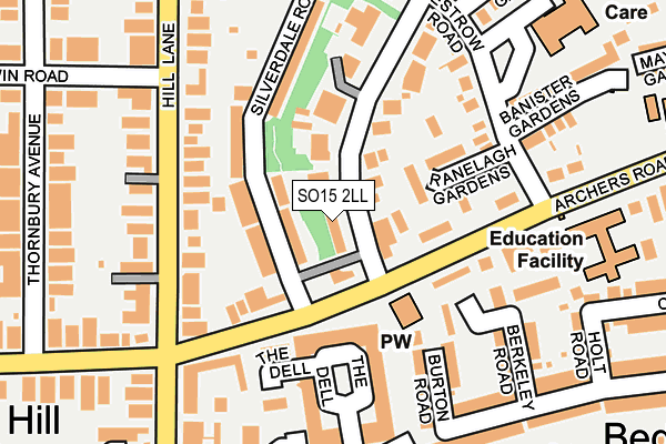 SO15 2LL map - OS OpenMap – Local (Ordnance Survey)