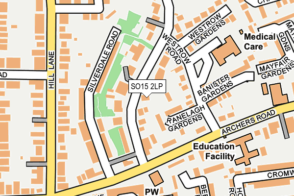 SO15 2LP map - OS OpenMap – Local (Ordnance Survey)