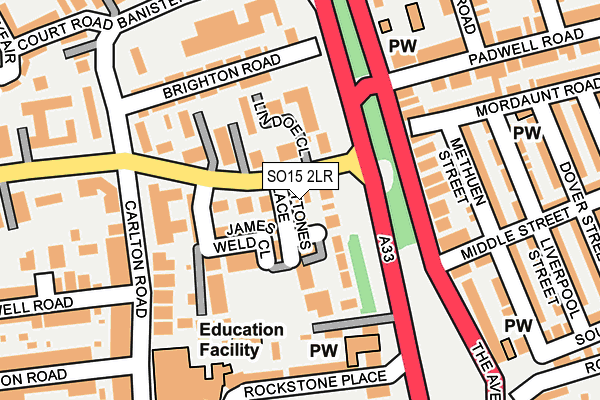 SO15 2LR map - OS OpenMap – Local (Ordnance Survey)