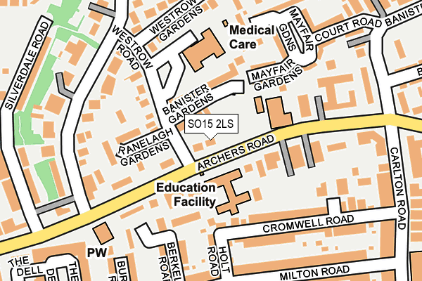 SO15 2LS map - OS OpenMap – Local (Ordnance Survey)