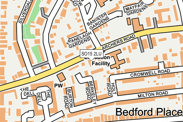 SO15 2LU map - OS OpenMap – Local (Ordnance Survey)