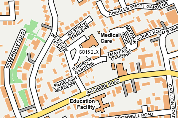 SO15 2LX map - OS OpenMap – Local (Ordnance Survey)