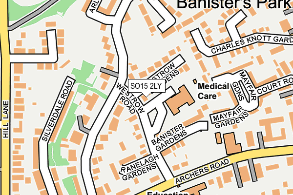 SO15 2LY map - OS OpenMap – Local (Ordnance Survey)