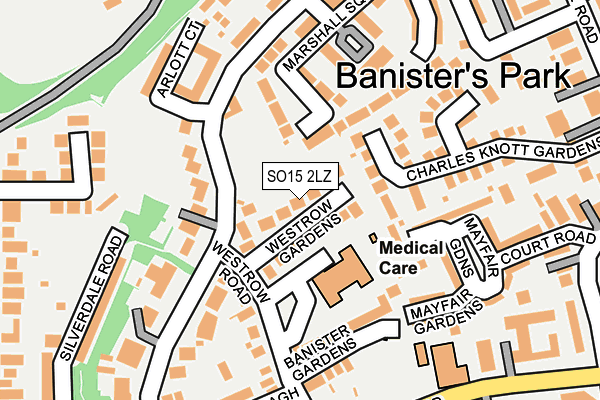 SO15 2LZ map - OS OpenMap – Local (Ordnance Survey)