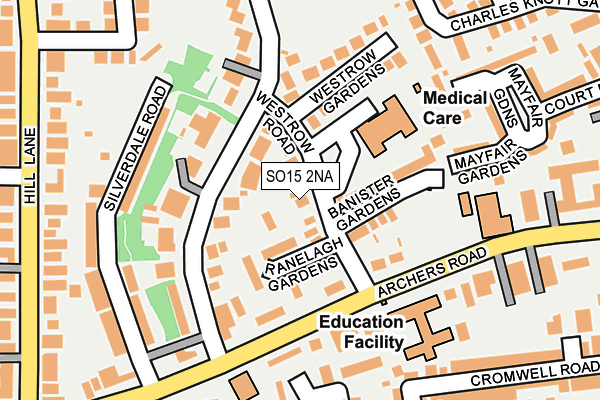 SO15 2NA map - OS OpenMap – Local (Ordnance Survey)