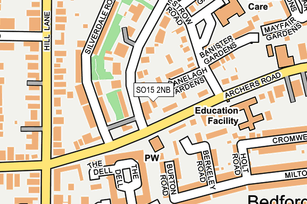 SO15 2NB map - OS OpenMap – Local (Ordnance Survey)