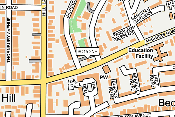 SO15 2NE map - OS OpenMap – Local (Ordnance Survey)