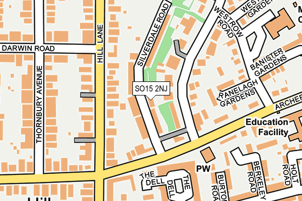 SO15 2NJ map - OS OpenMap – Local (Ordnance Survey)