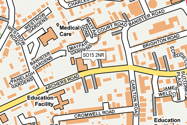 SO15 2NR map - OS OpenMap – Local (Ordnance Survey)