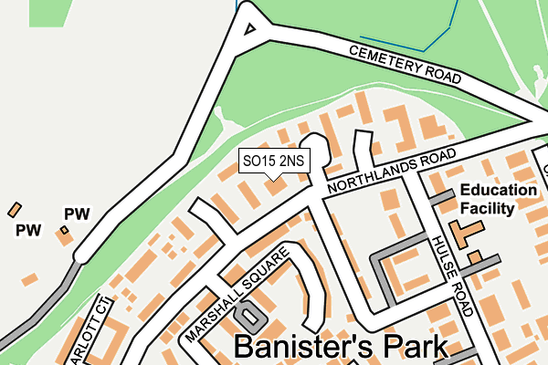 SO15 2NS map - OS OpenMap – Local (Ordnance Survey)