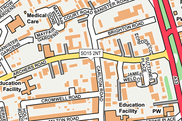 SO15 2NT map - OS OpenMap – Local (Ordnance Survey)