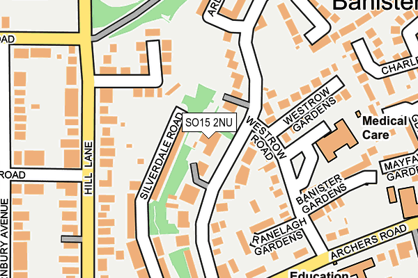 SO15 2NU map - OS OpenMap – Local (Ordnance Survey)