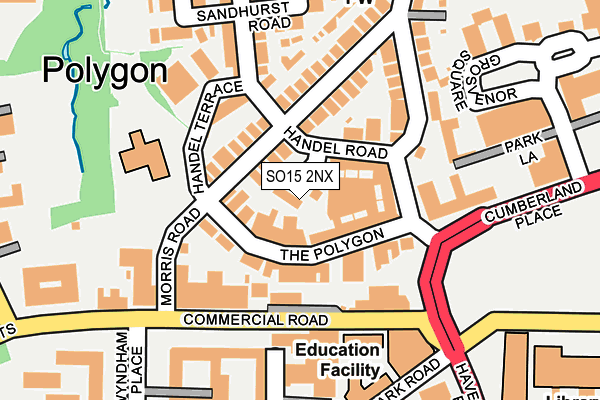 SO15 2NX map - OS OpenMap – Local (Ordnance Survey)