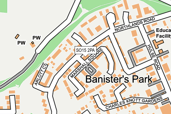 SO15 2PA map - OS OpenMap – Local (Ordnance Survey)