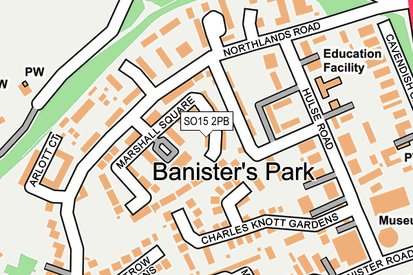 SO15 2PB map - OS OpenMap – Local (Ordnance Survey)