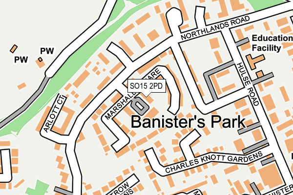 SO15 2PD map - OS OpenMap – Local (Ordnance Survey)