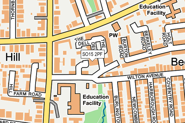 SO15 2PF map - OS OpenMap – Local (Ordnance Survey)