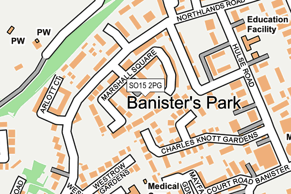 SO15 2PG map - OS OpenMap – Local (Ordnance Survey)