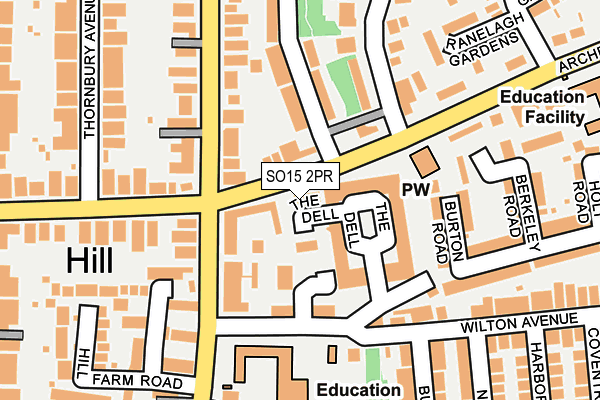 SO15 2PR map - OS OpenMap – Local (Ordnance Survey)