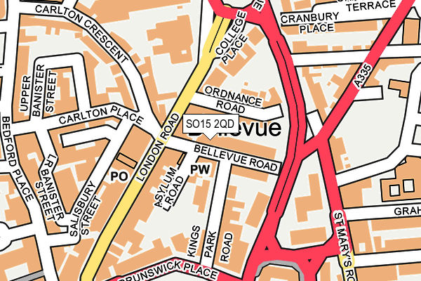 SO15 2QD map - OS OpenMap – Local (Ordnance Survey)