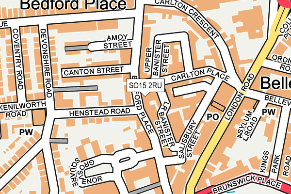 SO15 2RU map - OS OpenMap – Local (Ordnance Survey)