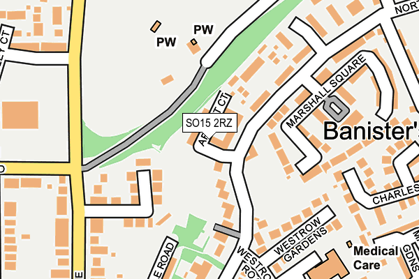 SO15 2RZ map - OS OpenMap – Local (Ordnance Survey)