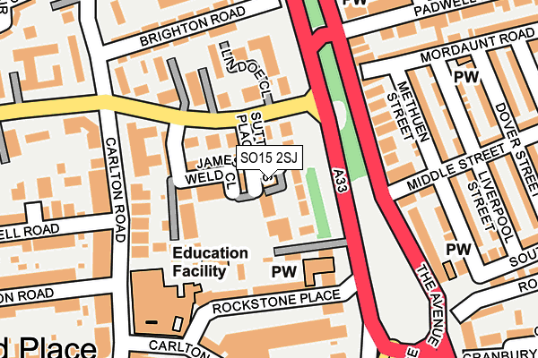 SO15 2SJ map - OS OpenMap – Local (Ordnance Survey)