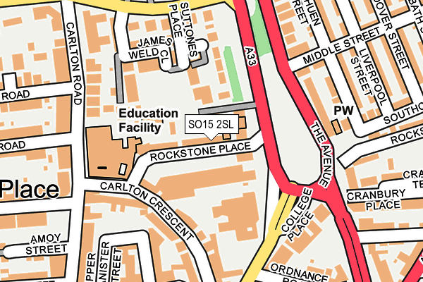 SO15 2SL map - OS OpenMap – Local (Ordnance Survey)