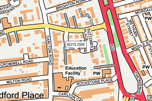 SO15 2SW map - OS OpenMap – Local (Ordnance Survey)