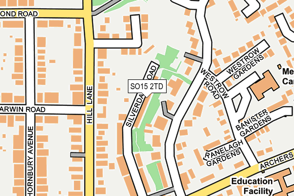 SO15 2TD map - OS OpenMap – Local (Ordnance Survey)