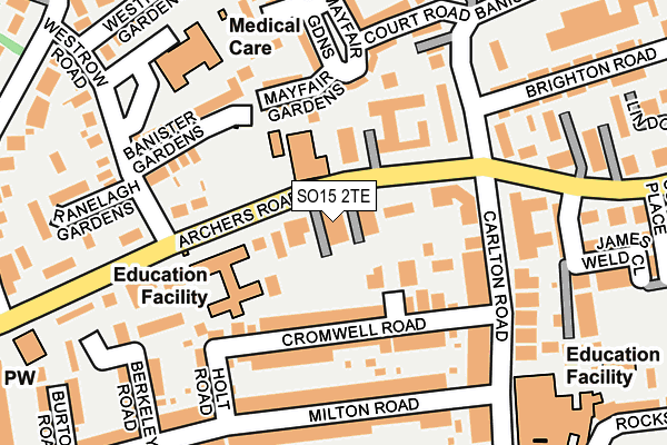 SO15 2TE map - OS OpenMap – Local (Ordnance Survey)