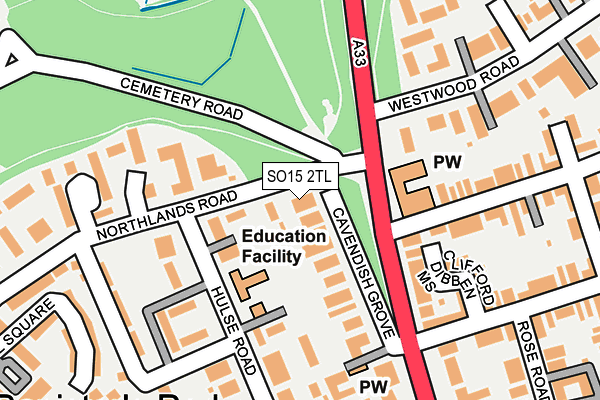 SO15 2TL map - OS OpenMap – Local (Ordnance Survey)