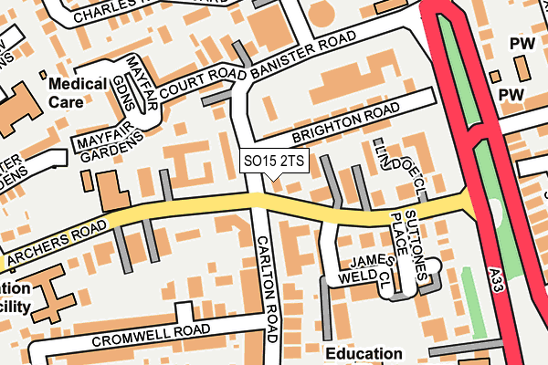 SO15 2TS map - OS OpenMap – Local (Ordnance Survey)