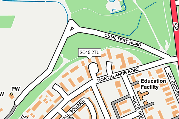 SO15 2TU map - OS OpenMap – Local (Ordnance Survey)