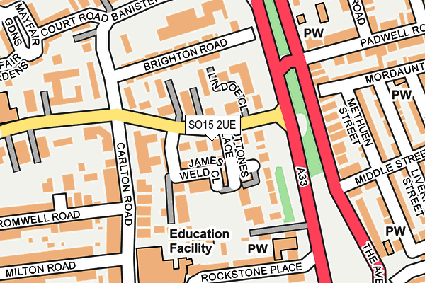 SO15 2UE map - OS OpenMap – Local (Ordnance Survey)