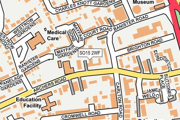 SO15 2WF map - OS OpenMap – Local (Ordnance Survey)