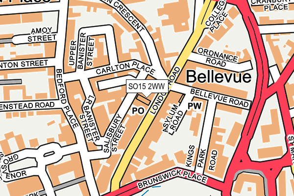 SO15 2WW map - OS OpenMap – Local (Ordnance Survey)