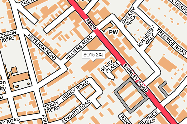 SO15 2XJ map - OS OpenMap – Local (Ordnance Survey)