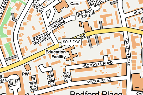 SO15 2XW map - OS OpenMap – Local (Ordnance Survey)