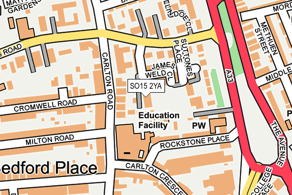 SO15 2YA map - OS OpenMap – Local (Ordnance Survey)
