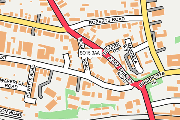 SO15 3AA map - OS OpenMap – Local (Ordnance Survey)