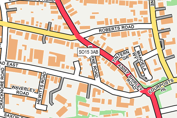 SO15 3AB map - OS OpenMap – Local (Ordnance Survey)