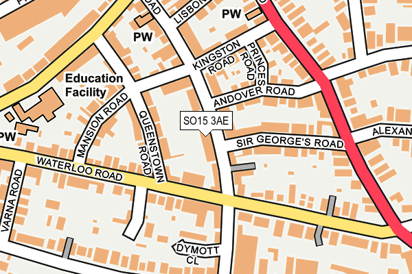 SO15 3AE map - OS OpenMap – Local (Ordnance Survey)