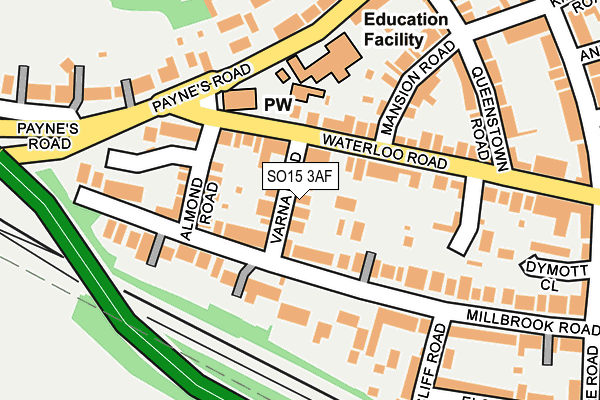 SO15 3AF map - OS OpenMap – Local (Ordnance Survey)